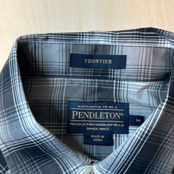 Pendleton Frontier Plaid Snap Buttons Long Sleeve Button Up Shirt Men's Size M - Picture 4 of 5